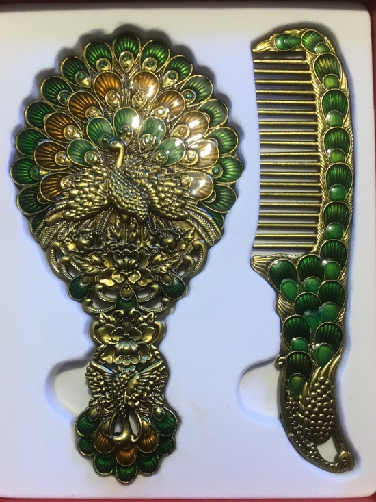 Maniya Accessories - Maniya Mirror & Comb Set (Peacock Design) NICE!